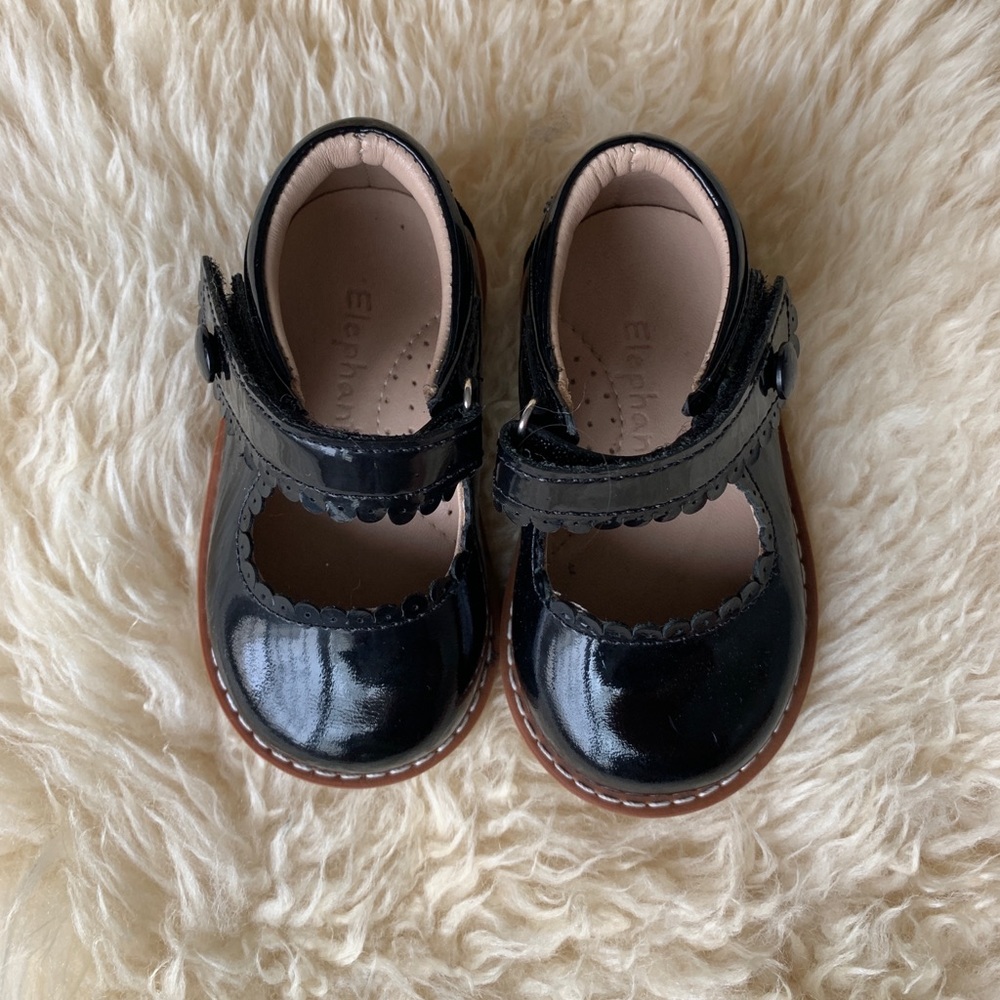 Elephantito Black Patent Mary Jane Dress Shoes for Kids